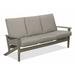 Winston Porter Chrisa Patio Sofa w/ Cushions Plastic/Metal in Gray/Blue/Brown | 38 H x 74.5 W x 31 D in | Wayfair 763C1B2961624CD7B8BC100BF5A588D5