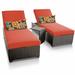 Hokku Designs Bannister Sun Lounger Set w/ Cushions & Table, Wicker in Brown | 16 H x 31 W x 77 D in | Outdoor Furniture | Wayfair