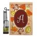 Breeze Decor Autumn a Initial Harvest & Impressions 2-Sided Polyester 18.5 x 13 in. Flag Set in Red/Brown | 18.5 H x 13 W x 1 D in | Wayfair