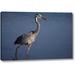 Highland Dunes 'California, San Diego, Lakeside Great Blue Heron' Photographic Print on Wrapped Canvas in Blue/Gray | 11 H x 16 W x 1.5 D in | Wayfair