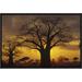 East Urban Home 'Baobab Tree Silhouetted at Sunset' Framed Photographic Print on Canvas in Gray/Orange | 12 H x 18 W x 1.5 D in | Wayfair