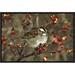 East Urban Home 'White-Throated Sparrow' Framed Photographic Print on Canvas in Gray/Red | 12 H x 18 W x 1.5 D in | Wayfair URBH5405 38226004