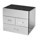 Vandue Corporation Miro 3 Drawer Tiered a Mirrored Glass Makeup Jewelry Organizer Wood in Gray | 7.9 H x 6.1 W x 9.1 D in | Wayfair COSMIRO-SILVER