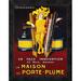 Global Gallery 'La Maison du Porte-Plume, 1924' by Jean d'Ylen Framed Vintage Advertisement Canvas in Black/Red/Yellow | Wayfair
