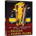 Global Gallery 'La Maison du Porte-Plume, 1924' by Jean d'Ylen Vintage Advertisement on Wrapped Canvas in Black/Red/Yellow | Wayfair