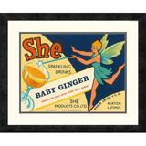 Global Gallery 'Baby Ginger' Framed Vintage Advertisement Paper in Green/Yellow | 18 H x 22 W x 1.5 D in | Wayfair DPF-376171-16-119