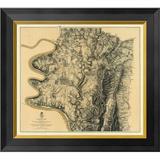 Global Gallery Civil War Map - Antietam, 1869 Framed Graphic Art on Canvas in Gray/Green | 18 H x 20 W x 1.5 D in | Wayfair GCF-295385-16-131