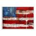 Stupell Industries Rustic United States Flag w/ Distressed Paint Drip by Erin Ashley - Painting Print Wood in Brown | 10 H x 15 W x 0.5 D in | Wayfair