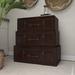 Steelside™ Isabel Vintage Trunk Set Faux Leather/Solid Wood in Brown | 32 H x 32 W x 16 D in | Wayfair A0E67EA99C2F4D489F23836586164731