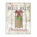 The Holiday Aisle® Holly Jolly Christmas Sleigh - Textual Art Print Wood in Brown | 15 H x 10 W x 0.5 D in | Wayfair