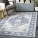 Blue/Navy 106 x 0.32 in Area Rug - Bungalow Rose Amanah Oriental Navy/Cream Area Rug Polypropylene | 106 W x 0.32 D in | Wayfair