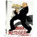 Global Gallery 'Birra Metzger' by Filberto Mateldi Vintage Advertisement on Wrapped Canvas in Black/Red | 22 H x 16.01 W x 1.5 D in | Wayfair