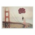 Stupell Industries 'Bridge Girl Balloons Abstract Modern Collage Design' by Ashley Davis - Photograph Print Canvas in Red | Wayfair aa-074_wd_10x15