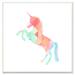 Stupell Industries Graphic Rainbow Unicorn' Graphic Art Print Canvas, Wood in Red | 12 H x 12 W x 0.5 D in | Wayfair brp-1938_wd_12x12