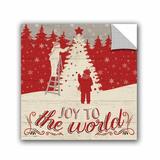 The Holiday Aisle® North Pole Express Holiday in the Woods Wall Decal Canvas/Fabric in Brown/Red | 14 H x 14 W in | Wayfair