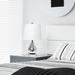 Orren Ellis Tarkan 20.25" Chrome Table Lamp Glass/Fabric in White | 20.5 H x 12 W x 12 D in | Wayfair 0A1BB74F87494657A3225F406D36788B