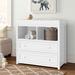 Harriet Bee Ifeta Changing Table Dresser Wood in White | 36 H x 36 W x 19 D in | Wayfair 2B1ACB1974C7431EB393E8464BB7106A