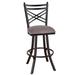 Red Barrel Studio® Howie Swivel Counter, Bar & Extra Tall Stool Upholstered/Metal in Black/Brown | 42.25 H x 18 W x 18 D in | Wayfair