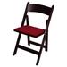 Kestell Furniture Maple Wood Padded Folding Chair Vinyl/Fabric in Brown | 35.5 H x 17.25 W x 14.25 D in | Wayfair M-210F-F-Red Felt/Mahogany