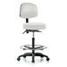 Orren Ellis Gustav Height Adjustable Doctor Stool w/ Foot Ring Upholstered/Metal in Gray | 49.25 H x 24 W x 24 D in | Wayfair