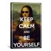 Winston Porter Jetter Keep Calm & Be Yourself Graphic Art on Canvas in Black/Brown/Gray | 90 H x 60 W x 0.75 D in | Wayfair