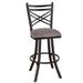 Red Barrel Studio® Howie Swivel Counter, Bar & Extra Tall Stool Upholstered/Metal in Black/Brown | 50.25 H x 18 W x 18 D in | Wayfair