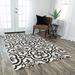 Black/White 60 x 0.05 in Area Rug - Canora Grey Zoe Geometric Handmade Tufted Ivory/Black Area Rug Polyester/Wool | 60 W x 0.05 D in | Wayfair