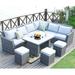 Brayden Studio® Iverson 6 Piece Rattan Sectional Seating Group w/ Cushions Synthetic Wicker/All - Weather Wicker/Wicker/Rattan in Gray | Outdoor Furniture | Wayfair