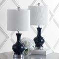 Everly Quinn Hillsville 22" Table Lamp Set Glass/Linen/Metal in White | 22 H x 10 W x 10 D in | Wayfair A20461E9407D46C6A5CBED802BF9543E