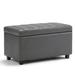 Orren Ellis Oralie Large Storage Ottoman Faux Leather in Gray | 18.7 H x 33.66 W x 17.72 D in | Wayfair AXCOT-259-G