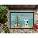 The Holiday Aisle® Margotte Christmas Tree & Bull Terrier Non-Slip Outdoor Door Mat Synthetics | 18 W x 27 D in | Wayfair