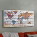 Wrought Studio™ 'Warm World' - by Parvez Taj Painting Print on Wood in Blue/Brown/Gray | 12 H x 24 W x 1.5 D in | Wayfair