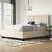 Lark Manor™ Addington Tufted Low Profile Platform Bed Upholstered/Polyester in White | 55 H x 63 W x 82 D in | Wayfair