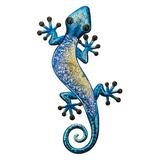 Regal Art & Gift Vintage Gecko Wall Decor 18" Glass/Metal in Blue/Yellow | 18 H x 9.5 W x 0.75 D in | Wayfair 12361