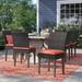 Sol 72 Outdoor™ Stratford Patio Dining Chair w/ Cushion Wicker/Rattan in Brown | 36 H x 19 W x 18 D in | Wayfair TKC090b-ADC-C-TERRACOTTA