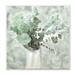 Gracie Oaks 'Sage Green Painterly Eucalyptus In White Vase' by Kimberly Allen Painting Wood in Brown | 12 H x 12 W x 1.5 D in | Wayfair