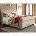 Greyleigh™ Ballwin Tufted Low Profile Sleigh Bed Upholstered/Polyester in White | 54.13 H x 83 W x 107.5 D in | Wayfair