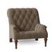 Armchair - Fairfield Chair Sinclair 33" Wide Tufted Slipcovered Armchair Polyester/Other Performance Fabrics in Black/Brown | Wayfair