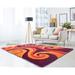 Black/Orange 86 x 1.2 in Area Rug - Wrought Studio™ Fitts Abstract Shag Red/Burnt Orange/Light Orange Area Rug Polyester | 86 W x 1.2 D in | Wayfair