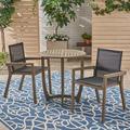 Union Rustic Amigo Round 2 - Person 27.5" Long Acacia Outdoor Dining Set Wood in Gray | 29.5 H x 27.5 W x 27.5 D in | Wayfair