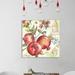 East Urban Home 'Watercolor Pomegranate' Painting Print on Wrapped Canvas in Green/Red | 12 H x 12 W x 1.5 D in | Wayfair