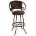 Red Barrel Studio® Hunley Swivel Bar & Counter Stool Upholstered/Metal in Black/Brown | 42.5 H x 16.5 W x 16.5 D in | Wayfair