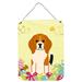 The Holiday Aisle® Easter Eggs Pug Hanging Prints Wall Décor Metal in Gray/Yellow | 12 H x 16 W x 0.03 D in | Wayfair