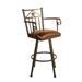 Millwood Pines Andy Swivel Bar, Counter Stool & Extra Tall Upholstered/Metal in Brown | 44 H x 18.5 W x 17 D in | Wayfair