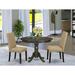 Winston Porter Emjay 2 - Person Solid Wood Rubberwood Dining Set Wood/Upholstered in Brown | Wayfair 7118C14087A94922AA510C53F95375BD