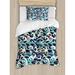 East Urban Home Nautical Traditional Oriental Style Ocean Waves Pattern w/ Foam & Splashes Print Duvet Cover Set Microfiber in Blue | Twin | Wayfair