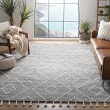 Gray/White 48 x 0.4 in Indoor Area Rug - Union Rustic Powell Geometric Handmade Tufted Wool Gray/Ivory Area Rug Wool | 48 W x 0.4 D in | Wayfair