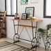 Gracie Oaks Isai Counter Height Trestle Dining Table Wood/Metal in Brown/Gray | 34.25 H x 47.24 W x 15.75 D in | Wayfair
