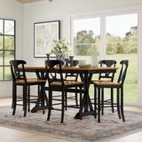 Three Posts™ Courtdale 6 - Person Counter Height Butterfly Leaf Rubberwood Dining Set Wood in Brown | Wayfair F2D380421C5D49A68330767CADF949F6