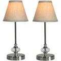 Dovecove 15" Table Lamp Set Linen/Metal in Gray/Brown | 15 H x 4.375 W x 4.375 D in | Wayfair A136572E7751446491F946601FBC85BD